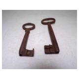 (2) Antique Skeleton Keys - 1 is Barrel Roll Key &