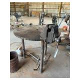 40" D Steel Shop Table W/Vice