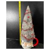 Sleigh Bell Bistro Santa mug w/silver & red tree