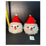 2 Santa Claus Ornaments Made in Japan