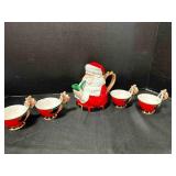 Dept 56 Christmas Tea Set "Jolly St. Nick" teapot