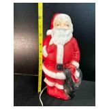 13" Plastic Santa w/ Bag Blow Mold light Works
