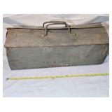 Vintage metal tool box, 21" long