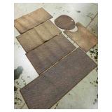 6 Brown Bathroom Throw Rugs-46"x17"largest