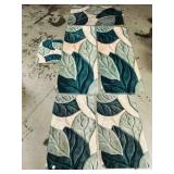 6 Throw Rugs Big Leaf Theme, 1-Large 46"x32"