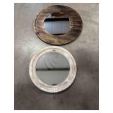 2 Round Mirrors-largest 20" plastic Frame, small