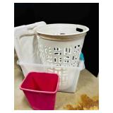 Large Clothes Basket, Tote w/lid, small trash can