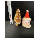 Antique Bottle Brush Flocked Snow Tree 4" tall