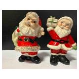 Santa Salt & Pepper Shakers---may not match 3"t