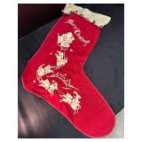 LARGE Felt Christmas Stocking 25"x12", bells