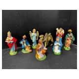8pcs Nativity Set Paper Mache Mary Joseph, 3 Wise