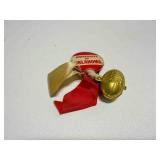 University Of Oklahoma Button w/dangling ribbon