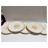 8-Golden Wheat 9" dinner plates-gold rim