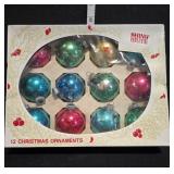 Box of Shiny Brite Ornaments-12, some have wear