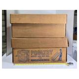 2 waxed cardboard poultry boxes w/lids