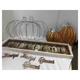 Fall Pumpkin Dï¿½cor, Thankful picture 31"x8, 2 Wire