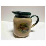 Pottery Milk or Juice Pitcher Covered Bridge 6"