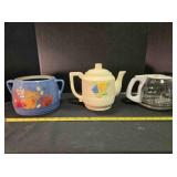 Stoneware pot & pitcher, Mr. Coffee carafe