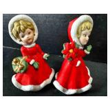 2 Lefton Bisque Christmas Angels 3ï¿½"tall one had