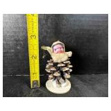 Pinecone Elf Gnome, Plastic Face pipe cleaner arms