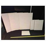 7 Blank canvases; 4 - 16" x 12" pressed board