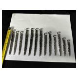 13 Silver Hard Plastic Icicles Ornaments w/hooks
