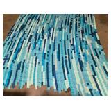 Blue strip Quilt top; 118" x 118"