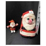 Flocked Plastic Santa & Felt beans Weighted Santa