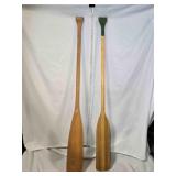 2 wooden canoe paddles, 60" long