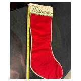 21" Felt Christmas Stocking Maurine is written in