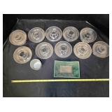 10 glass base chick waterers, planter, cup