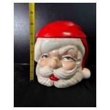 Santa Claus Cookie Jar w/lid 8" tall, has crazing