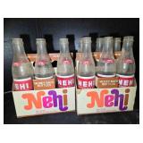 12 oz. & 8 - 10 oz. Nehi bottles, 2 paper
