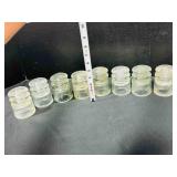 8 Clear Glass Insulators-small chips & wear