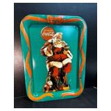 Larger Coca Cola Tray Santa Claus "Santa w/ Bunny"
