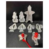 Christmas Cookie Cutters-some w/red wood handle