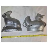 2 Aluminum chocolate or cake molds