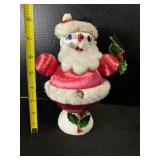 Satin Ball Santa Claus on Styrofoam 8ï¿½"Vintage