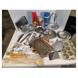 Wagner Muffin Pan, Thermos, pan, sifters, knives