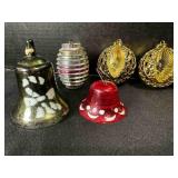8 Retro Christmas ornaments Double indents, barrel