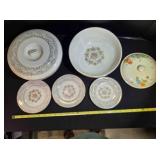 Parisian Center gold-plated bowl & saucers