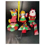 6 Handmade Calico Fabric Christmas Ornaments