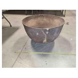 Cast iron footed cauldron, crack on one side
