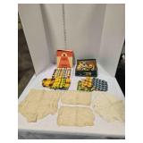 Weaving loom craft & 4 doilies