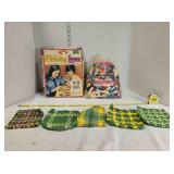 Weaving loom craft, loops, 5 potholders