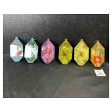 6 Jewel Brite diorama Christmas Ornaments-Plastic