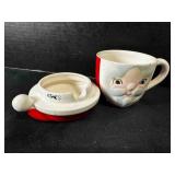 Santa Coffee Mug Cup & Ash Tray! So Retro 60s