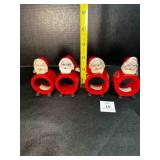 4 Plastic Santa Face Napkin wood napkins rings