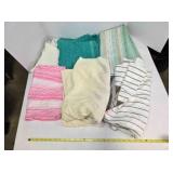 6 larger pieces of polyester cloth