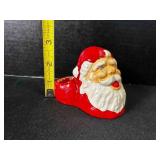 Plaster Santa Head Candle Holder-has some paint